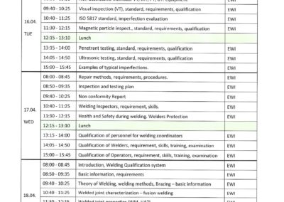 1. Schedule